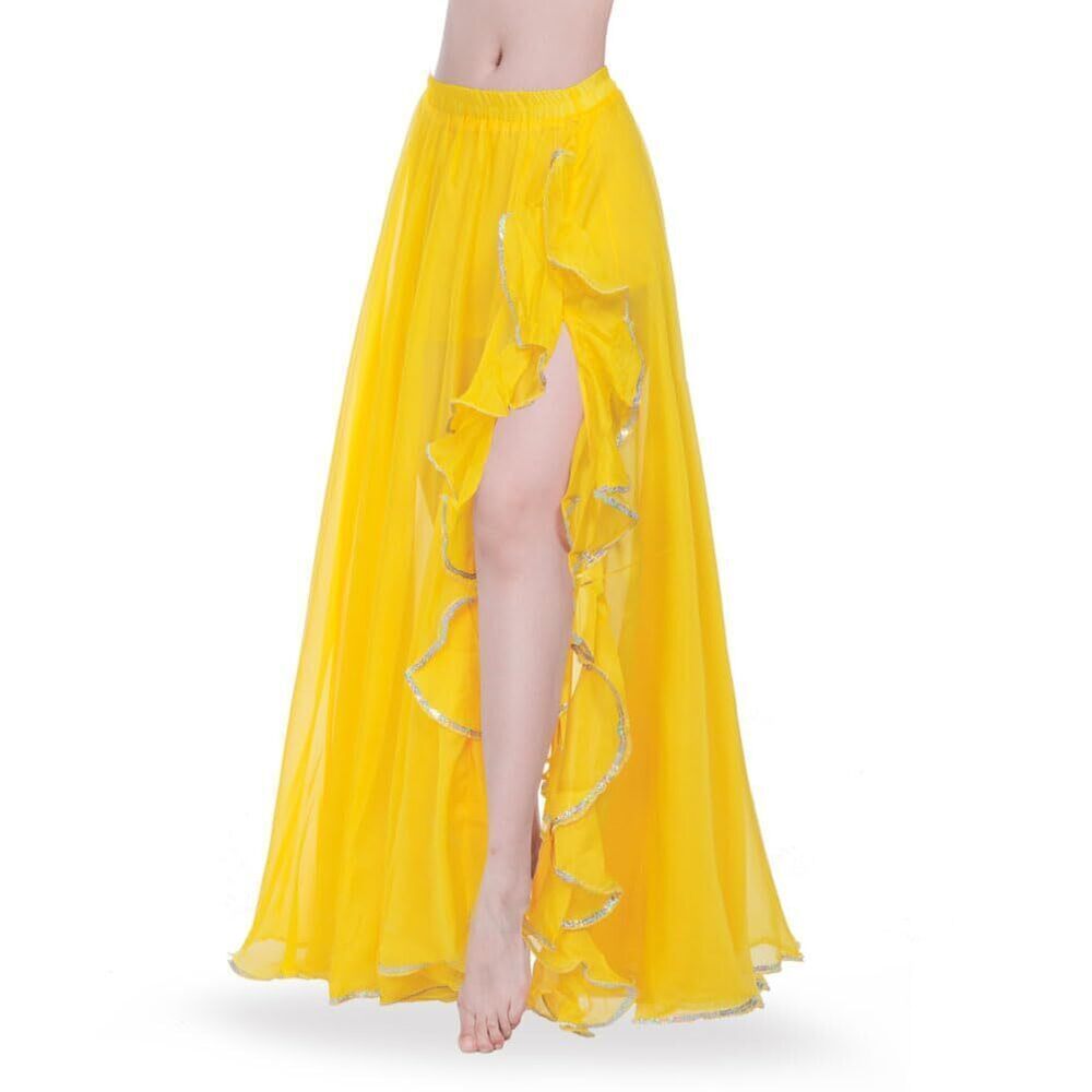 3089 Chiffon Skirt Belly Dance Costume Dancing Dress High Split Beach